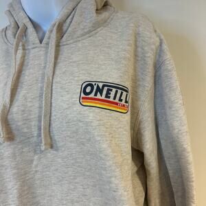 O’NEIL Large Oatmeal Gray Surf Hoodie Y2K Thick Kangaroo Pocket Casual Rare